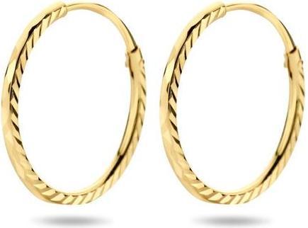 Marie Celeste Oorringen Diamanted - 12 mm - Gold (Gelbgold)
