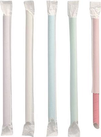 Papstar Papier-Trinkhalm, 200 mm, farbig sortiert (200 x)