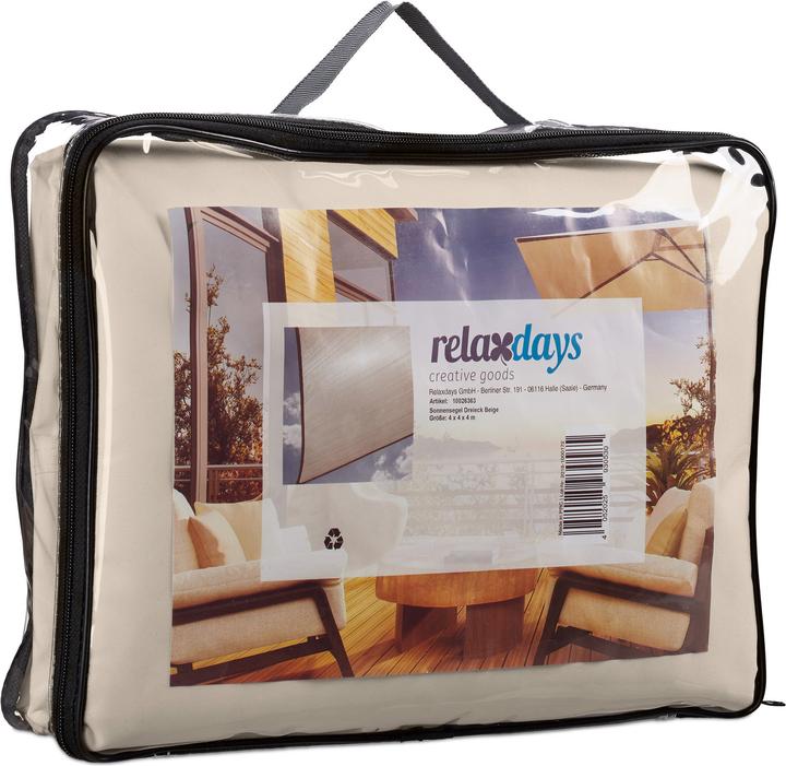 Immagine prodotto Relaxdays Tenda a vela triangolare parasole (400 x 340 x 0,5 cm)