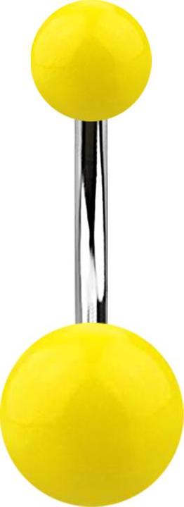 Produktbild Star Piercing Banane silber mit zwei Kugeln gelb (Acryl, ohne Messing, Chirurgenstahl 316L)