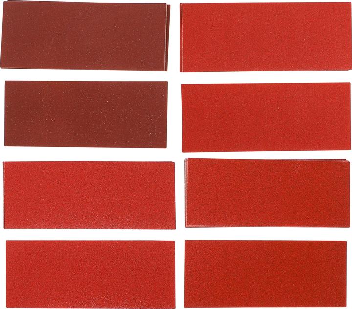 Image du produit BGS Jeu de feuilles abrasives ponceuse vibrante / cale à poncer 93 x 230 mm Cal. 60 - 180 25 pièces (K 60, K 180, K 80, K 120)