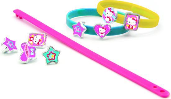 Actual product image Hello Kitty 3 Plastic Bracelets With 18 Charms (15 cm, Plastic)