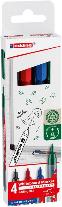 Actual product image Edding 361 whiteboard marker, assorted colours 1.0 mm, 4 pcs. (Multicoloured, 1 mm, 4 x)