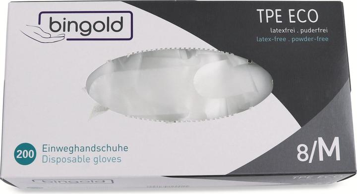 Eneroid Disposable gloves, BINGOLD, TPE, M8, non-powdered, 200 pcs. (M)
