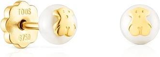 Actual product image Tous Small gold earrings with real pearl and teddy bear 111003220