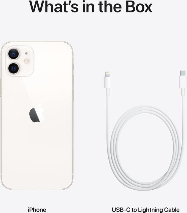 Actual product image Apple iPhone 12 (64 GB, White, 6.10", SIM + eSIM, 12 Mpx, 5G)