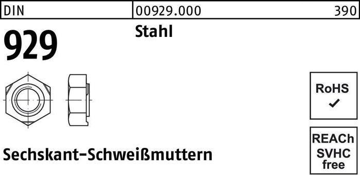 Productafbeelding Reyher Zeskantige lasmoer DIN 929 M 8 staal