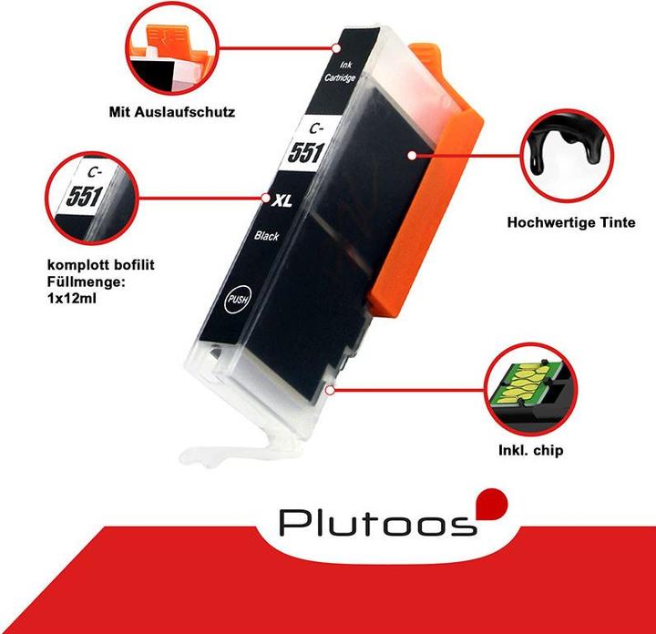 Immagine prodotto Plutoos Cartuccia Canon PGI-550 CLI-551 compatibile XXL, set di 5 colori