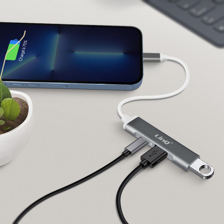 Actual product image LinQ Lightning Hub: 2x USB + 1x Lightning Charge/Sync (USB, Lightning)