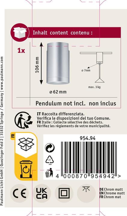Actual product image Paulmann URail Universal Adapter