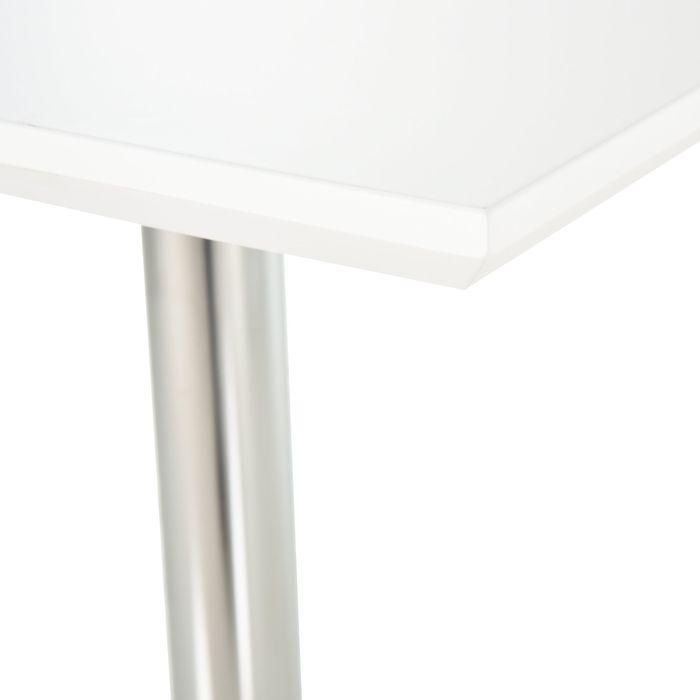 Immagine prodotto Swisshandel24 Tavolo alto, regolabile in altezza, quadrato, acciaio bianco 60 x 60 x 71-92 cm