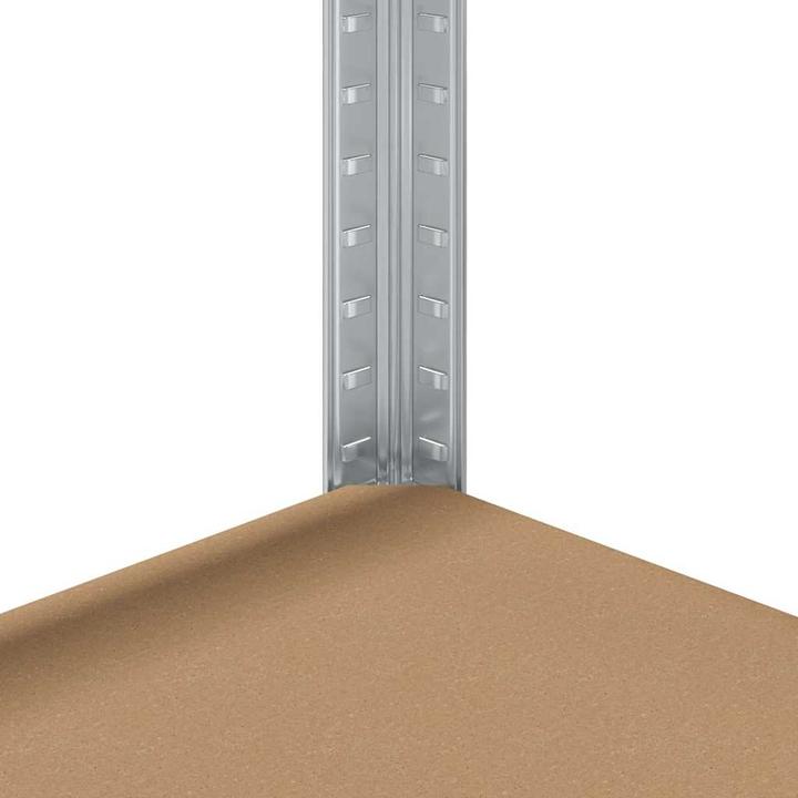 Actual product image VidaXL Storage shelving with 4 shelves 3 pcs. silver steel & wood-based material