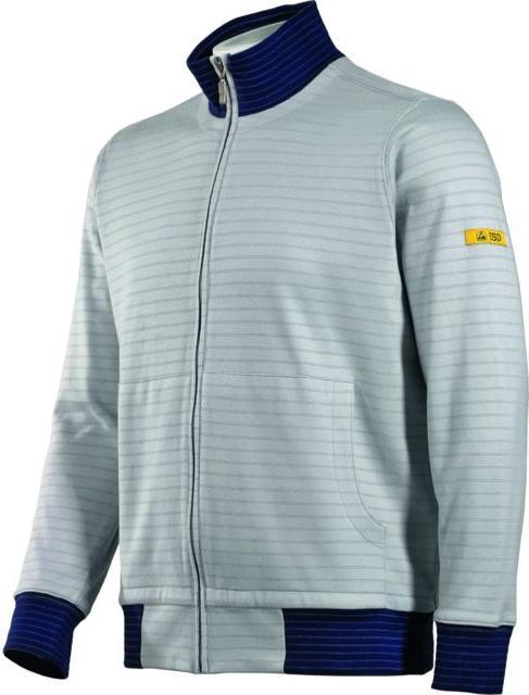 Actual product image HB Tempex ESD sweat jacket Conductex Cotton Knit, silver-grey, size: M (M)