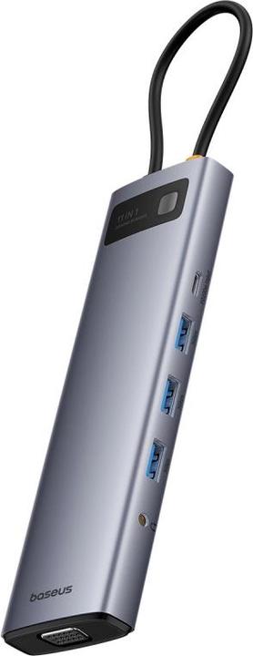 Actual product image Baseus Hub 11in1 StarJoy Metal Glam Series, USB-C to HDMI +VGA + 3 x USB 3.0 + USB 2.0+USB-C PD + RJ (USB-C, 11 Ports)