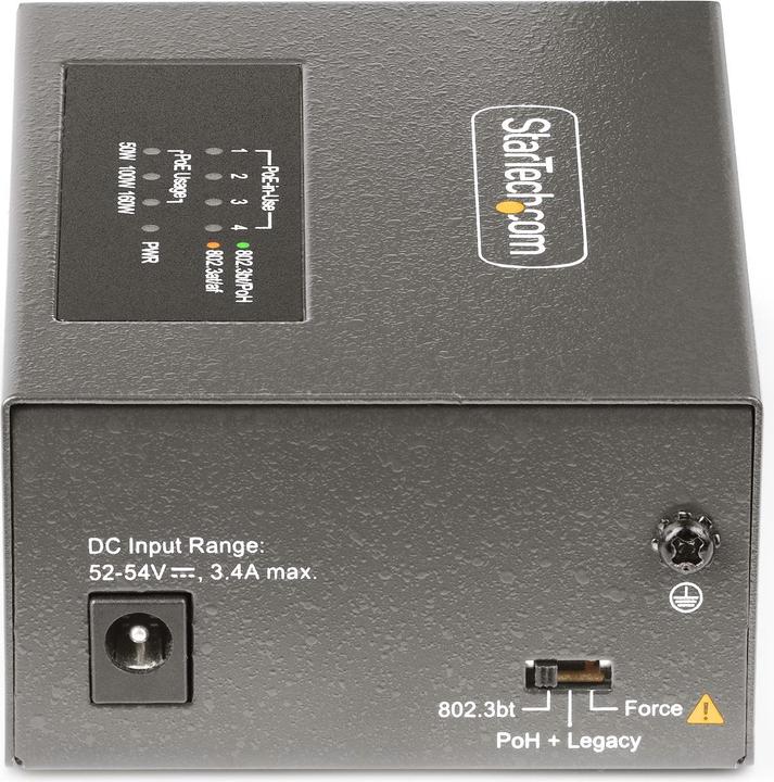 Actual product image StarTech COM 4-Port Multi-Gigabit PoE++ Injector 5/2.5G Ethernet NBASE-T PoE/PoE+/PoE++ 802.3af/802. (802.3bt (PoE++), 802.3af (PoE), 802.3at (PoE+), 160 W)