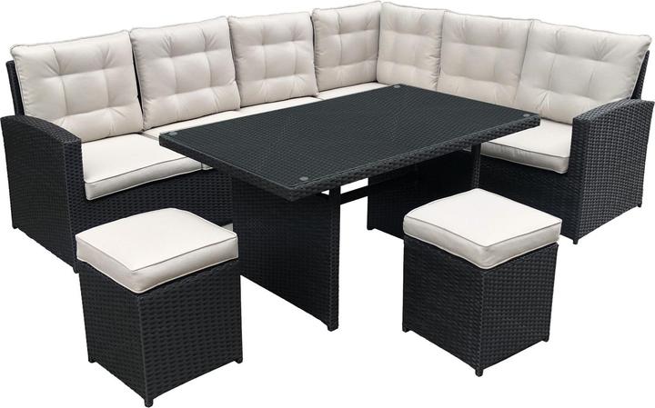 Produktbild Jet-Line Garten Lounge La Palma schwarz (Sitzecke mit Esstisch)
