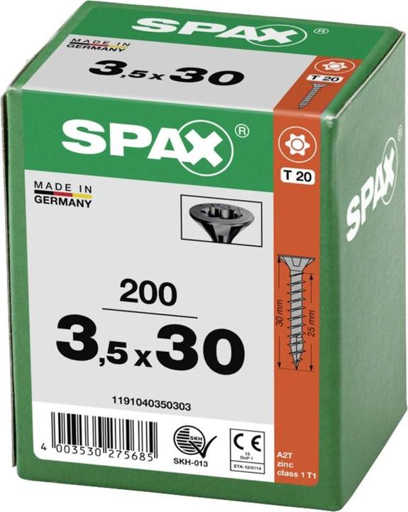 Etichetta energetica Spax Viti mordenti per pannelli truciolati (200 Viti per pezzo)