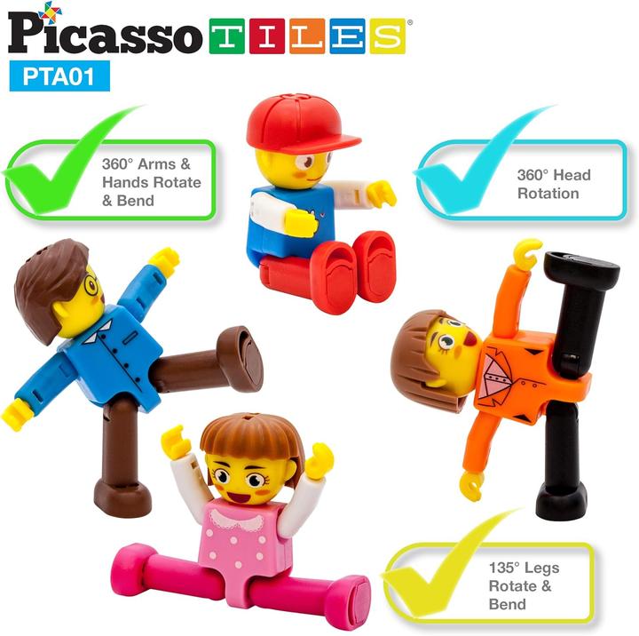 Actual product image PicassoTiles Magnetic 4 Familien-Aktionsfiguren