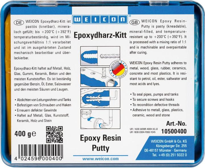 Energy Label Weicon 10500800 Epoxy resin putty 1 set (800 g)