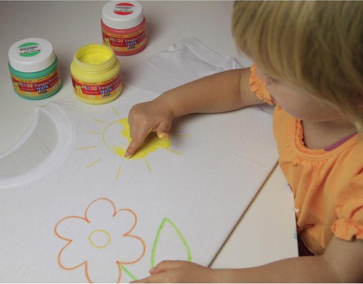 Actual product image Kreul Mucki finger paint textile 4 pcs. set (Yellow, Red, Blue, Green, 600 ml)