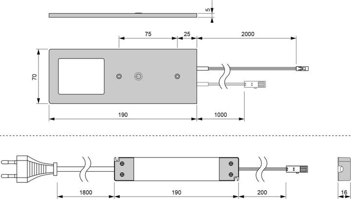 Immagine prodotto L&S Set di luci a superficie LED Planar L 24 V (170 lm)
