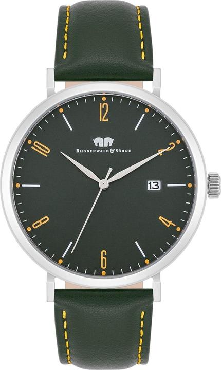 Quarzuhr Arakon II Echtleder Silber - 34072 (Analoguhr, 42 mm)