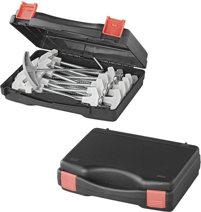 Image du produit ProPlus Piquet de tente 20 cm Metal Heavy Duty avec crochet en plastique - Set de 20 pièces dans un coffret