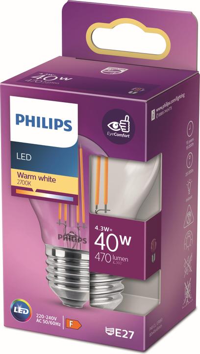 Produktbild Philips Lampe (E27, 4.30 W, 470 lm, 1 x, F)