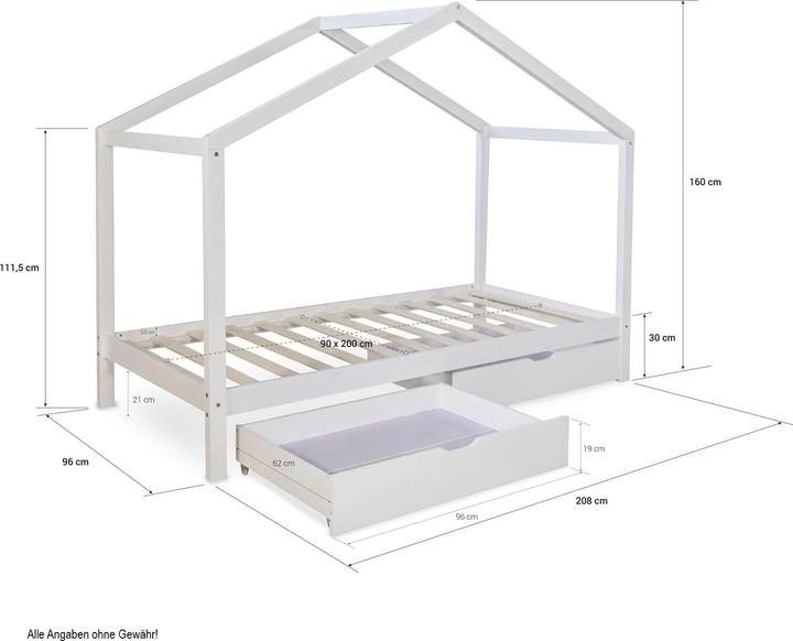 Immagine prodotto Homestyle4u Casa-letto letto da gioco per bambini (90 x 200 cm)