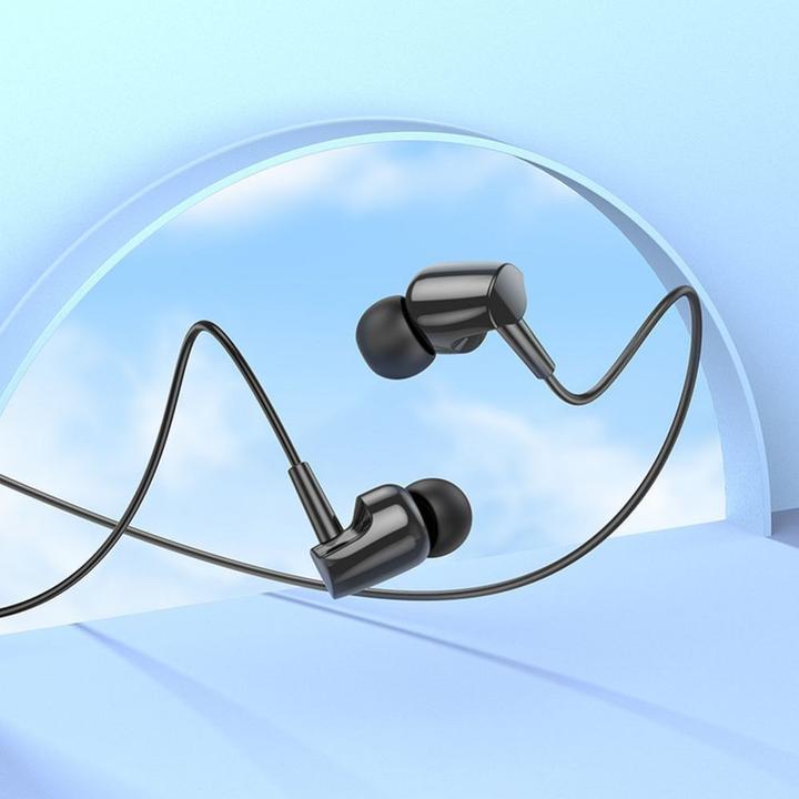 Actual product image Hoco Wired headphones earphones universal with microphone M112 black
