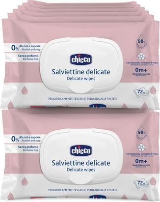 Chicco DELICATE cleaning cloths, with flip cover,72 pcs. - 0m+ (72 Piece)