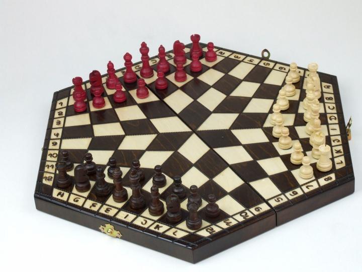 Productafbeelding Abino Houten schaakspel voor 3 personen