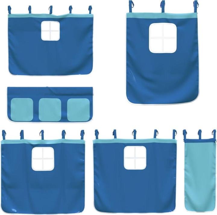 Image du produit VidaXL Lit superposé avec toboggan et rideaux (90 x 200 cm)