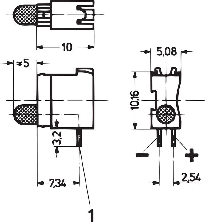 Actual product image Schroff Single LED, short design, x 3.2 mm - LIGHT DIODE 3.2 GE 2MA 1.EB.