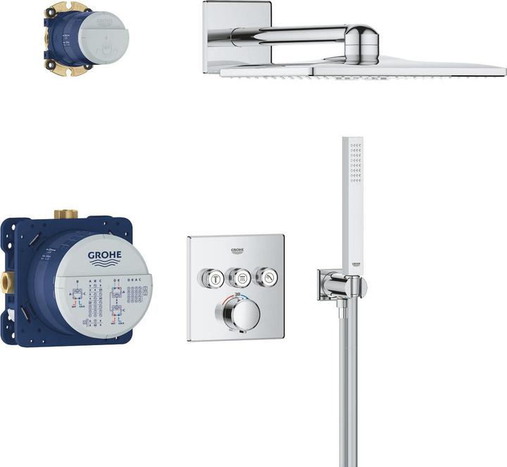 Grohe Precision SmartControl Unterputz Duschsystem mit Vitalio SmartActive 310 Cube (2 Strahlarten) und Vi