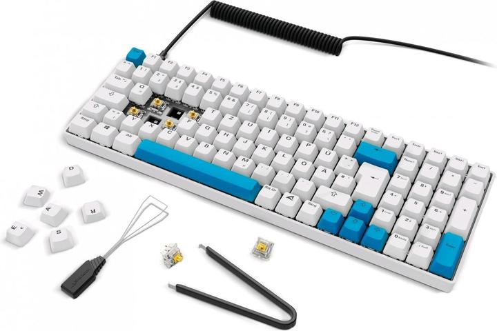 Produktbild Sharkoon SKILLER SGK50 S2 PBT (weiss, DE-Layout, Gateron G Pro 3.0 Yellow) (DE, Kabelgebunden, Kabellos)