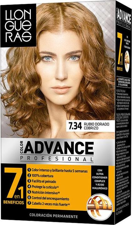 Actual product image Llongueras COLOR ADVANCE #7.34-rubio dorado cobrizo (7.34)
