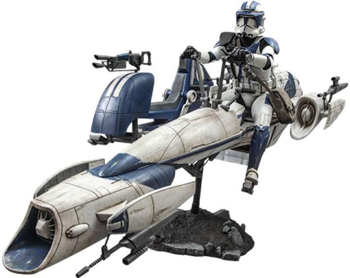 Actual product image Hot Toys Star Wars The Clone Wars figurine 1/6 Heavy Weapons Clone Trooper & BARC Speeder with Sidecar 30 cm
