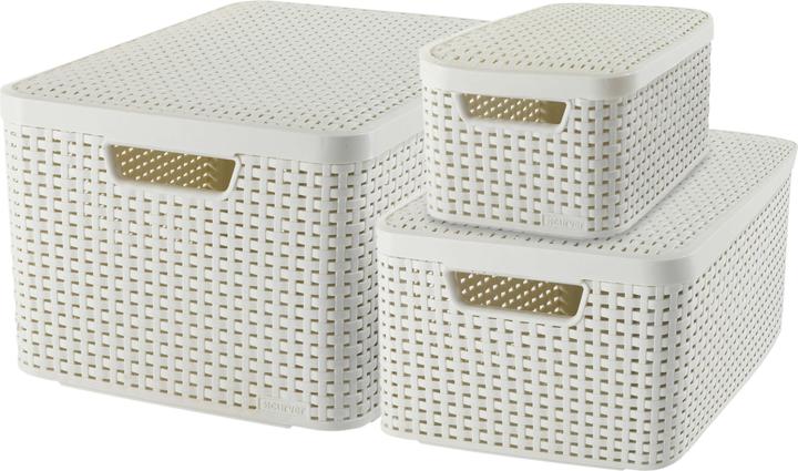 Productafbeelding Curver 3 STYLE opbergdozen crème 44,5 x 33,0 x 24,8 cm (45 x 33 x 25 cm, 30 l)