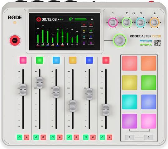 Actual product image RØDE Rodecaster Pro II White with Podmic White and cable