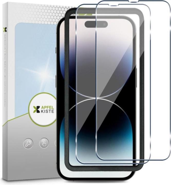 Image du produit Apfelkiste - Panzer Glas Displayschutzfolie mit Montagerahmen (2er Set) (2 pièce(s), Apple iPhone 14 Pro Max)