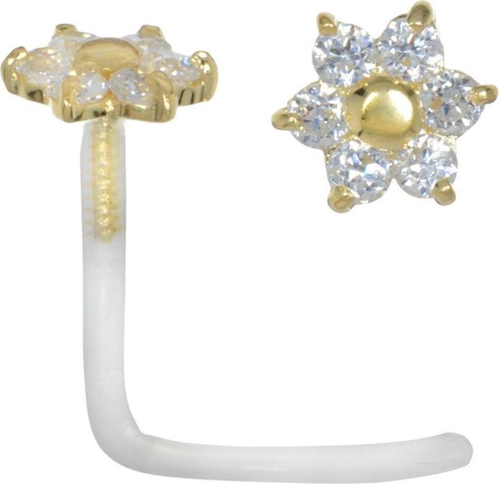 Bijouteria Nasenpiercing (Bioplast, Gold, Kristall)