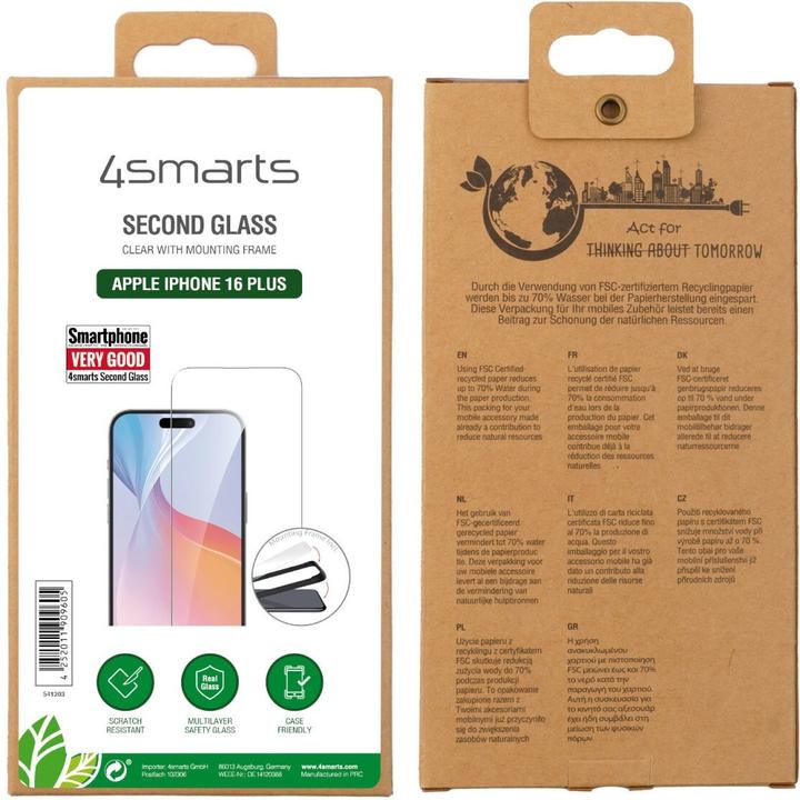 Image du produit 4smarts Second Glass (1 pièce(s), Apple iPhone 16 Plus)