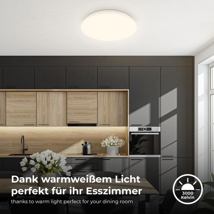 Image du produit B.K.Licht Plafonnier LED,capteur,blanc, LED/12W