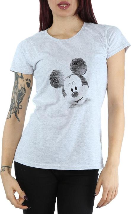Immagine prodotto Disney Mickey Mouse Text Face Maglietta Donna (L)