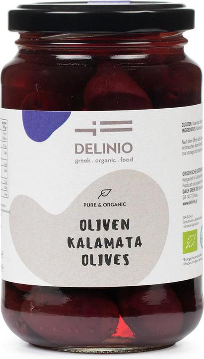 Delinio Bio Kalamata Oliven, 370 gr Glas (550 g)