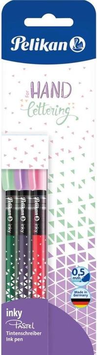 Actual product image Pelikan Rollerball Inky Pastel Pastel, 3 pieces (Pastel light green, Pastel lilac and pastel pink, 3 x)
