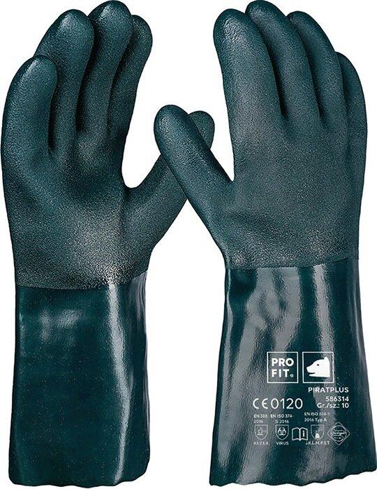 Actual product image Fitzner Chemical protective glove Pirate size 10 green PVC EN388,EN ISO374-1 PSAIII PRO FIT (10)