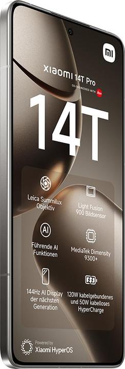 Actual product image Xiaomi 14T Pro (512 GB, Titan Grey, 6.67", Dual SIM, 50 Mpx, 5G)