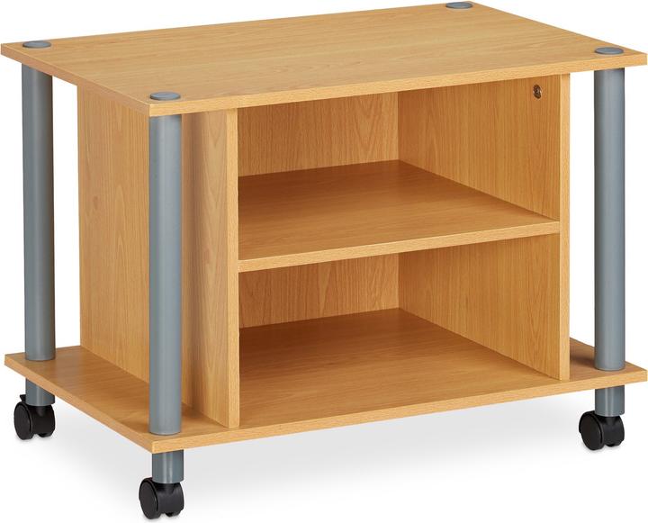 Actual product image Relaxdays TV Stand with Casters and 2 Shelves (60 x 40 x 45 cm)